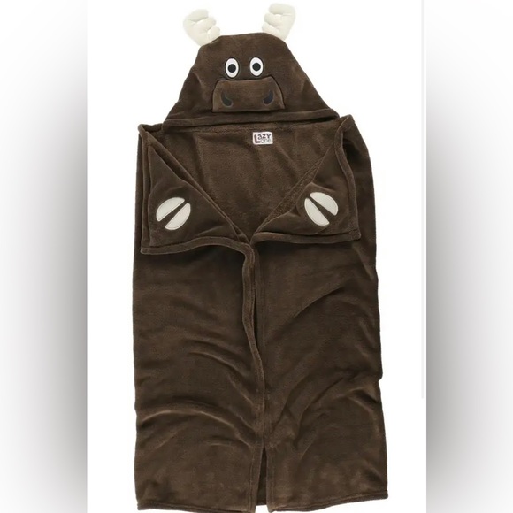 Lazy One Critter Kids Moose Hooded Blanket - Picture 2 of 5